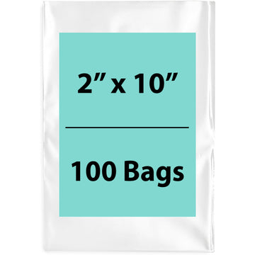 2X10 inches Clear Flat Poly Bags 1.5Mil Open Top (LDPE)